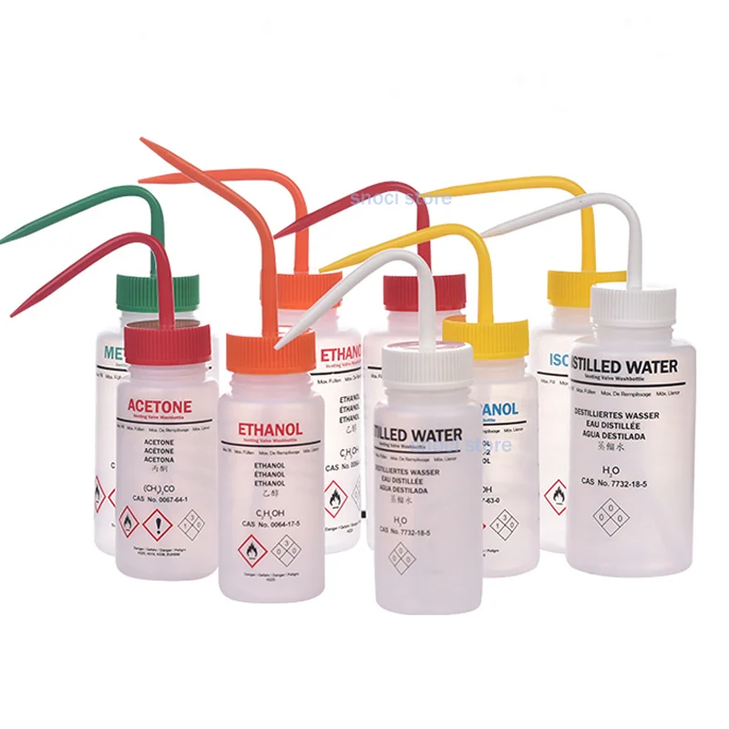 

250ml 500ml Safety Wash Bottle Acetone Ethyl Alcohol Methanol Isopropanol Distilled Water Chemical Reagent Experiment Bottle