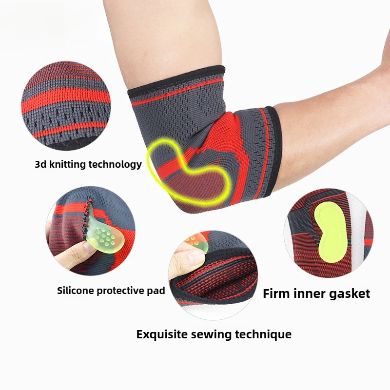 ترقية واقي الكوع للضغط من السيليكون للرجال والنساء، واقي ذراع ممتد لدعم المعصم ماص للعرق وجيد التهوية #2