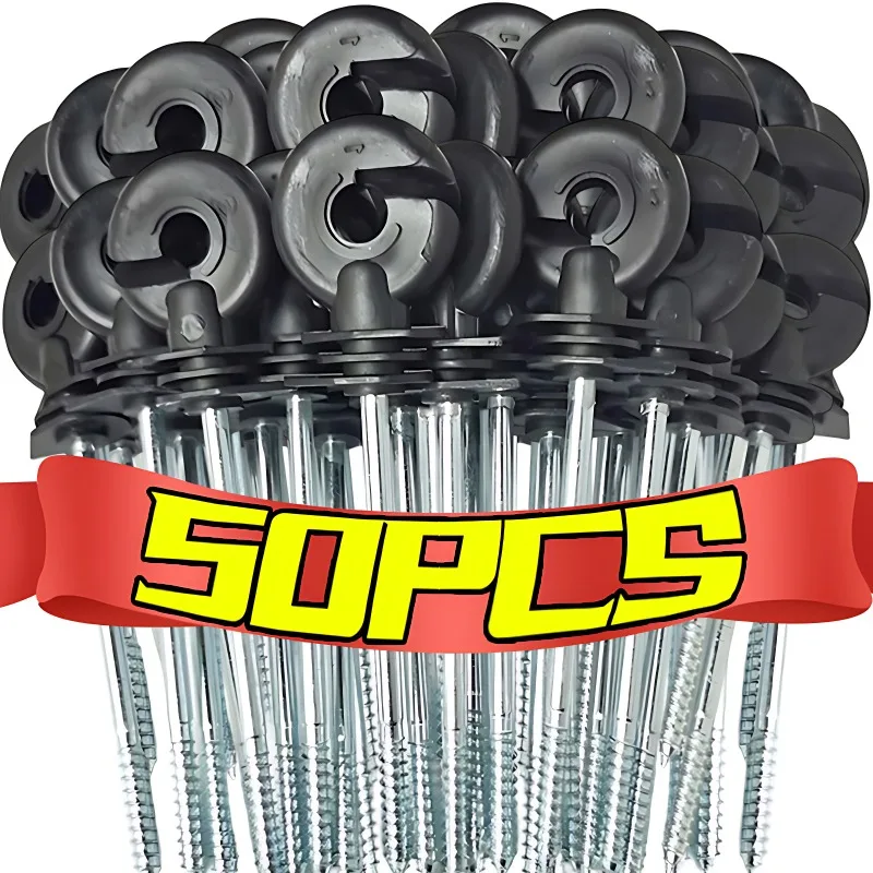 

Home Garden Fencing Trellis Premium Electric Fence Insulators for Strong and Safe Wire Connections Carbon Steel Black Insulator