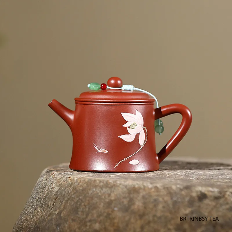 

Chinese Yixing Purple Clay Teapot Famous Handmade Flowers Tea Pot Household Raw Ore Dahongpao Beauty Kettle Zisha Tea Set 170ml
