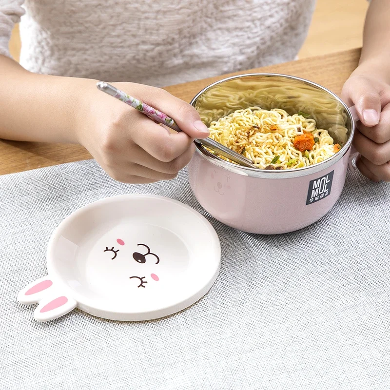 Stainless Steel Double Layer Anti-scalding Instant Noodle Bowl Cute Bowl Pancake Shaper Omelette Mold Omelette Cooking Tool