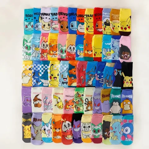 10/20/30 Pairs of Novel and Interesting Pok é mon Family Cartoon Anime Patterns For Men and Women Outdoor Casual Couple Socks