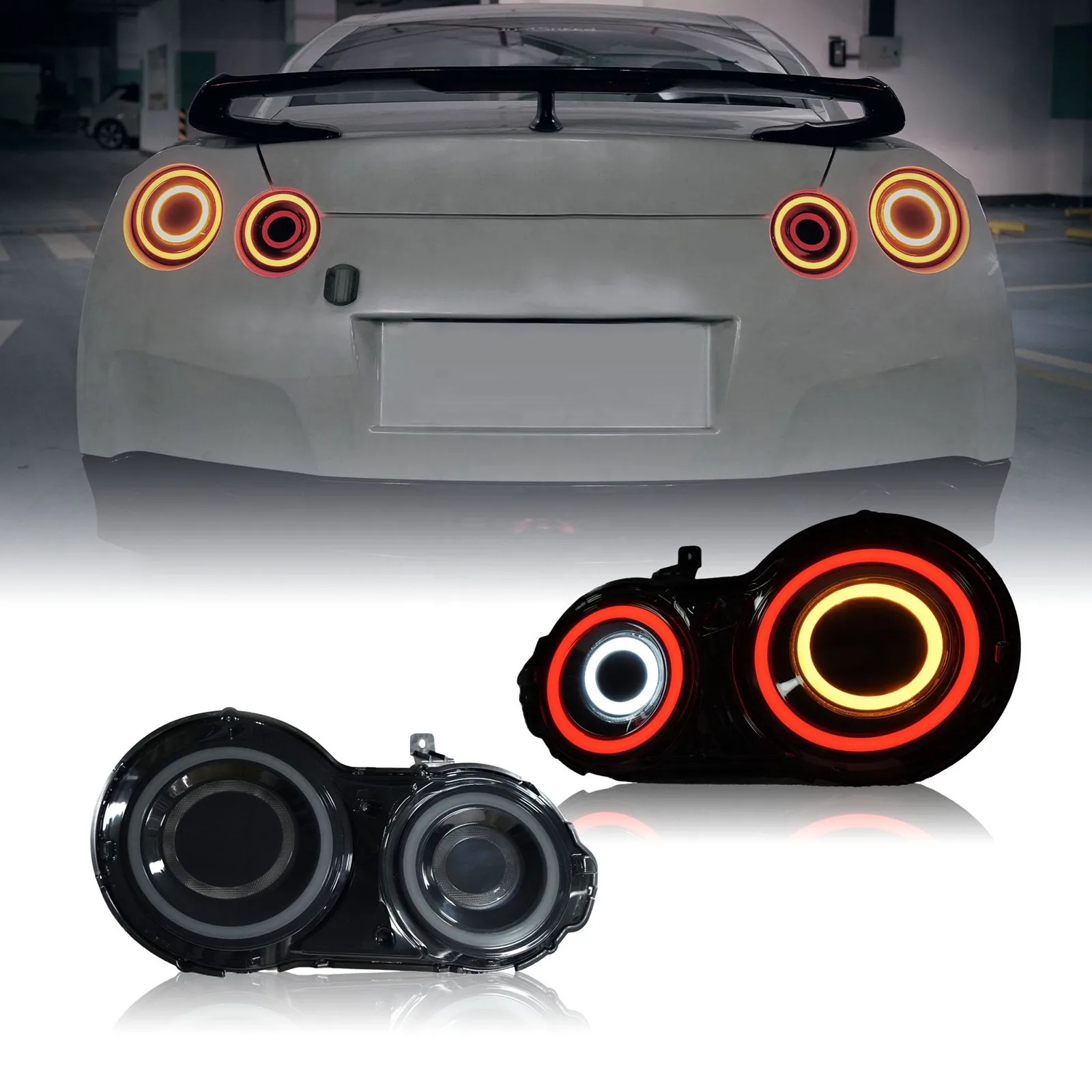 

Дымчатый задний фонарь в сборе, задний фонарь для Nissan GT-R GTR R35 2007-2019, автомобильный задний фонарь, модифицированный задний фонарь, автомобильные аксессуары