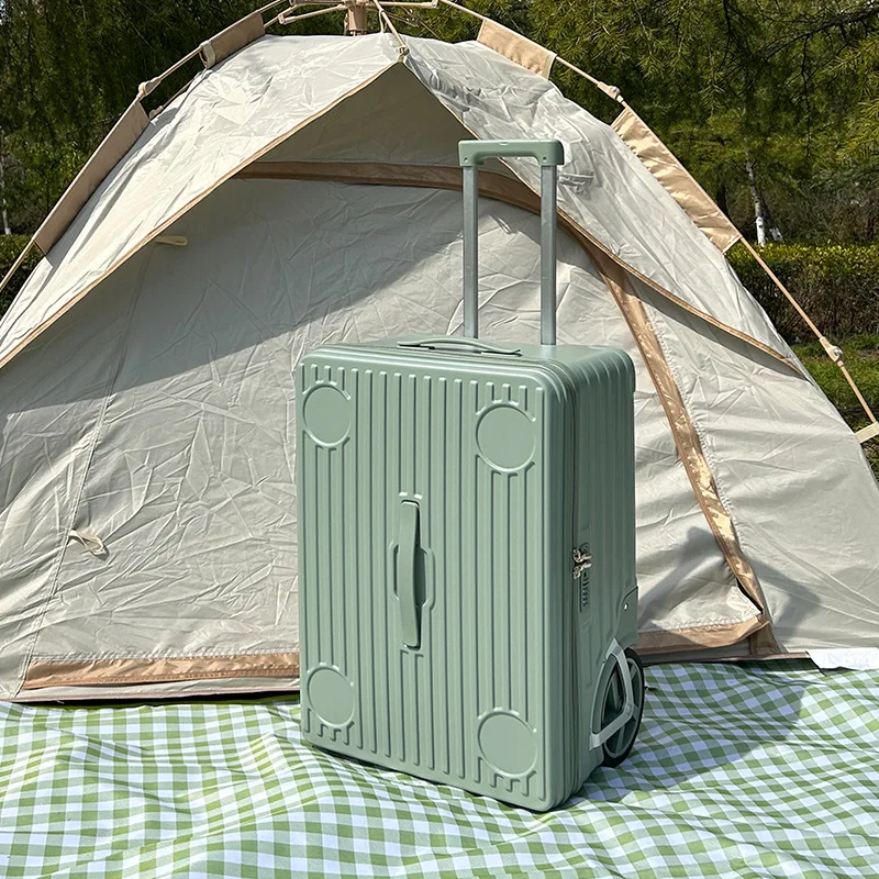 20/24 inch buitenbagage campingkoffer PC rits trolleykoffer met grote wielen rolbagage koffers met bekerhouder
