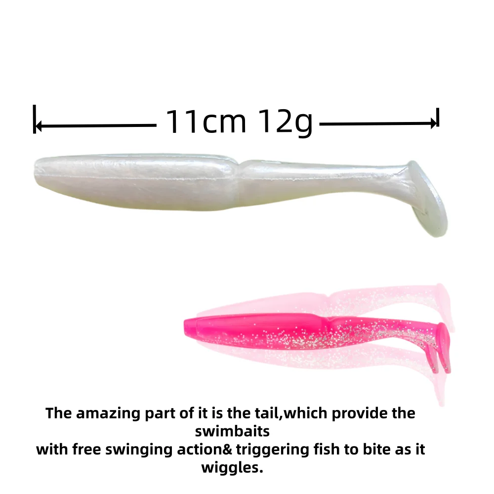 MUKUN 4 قطعة بايك الصيد إغراء 110 مللي متر 12 جرام سهلة شينر جودة Pesca سيليكون الطعم باس Leurre Souple لينة إغراء