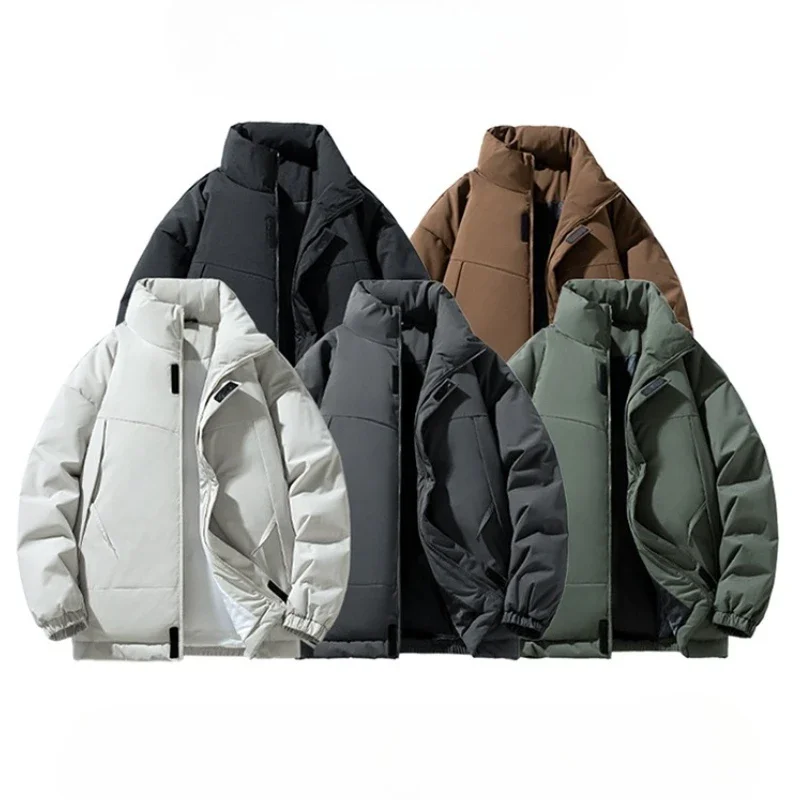 

Winter Cotton Parka Jackets Men Premium Casual Soft Stand Collar Thickened Puffer Coat Men's Outdoors Adventure Windproof Parkas