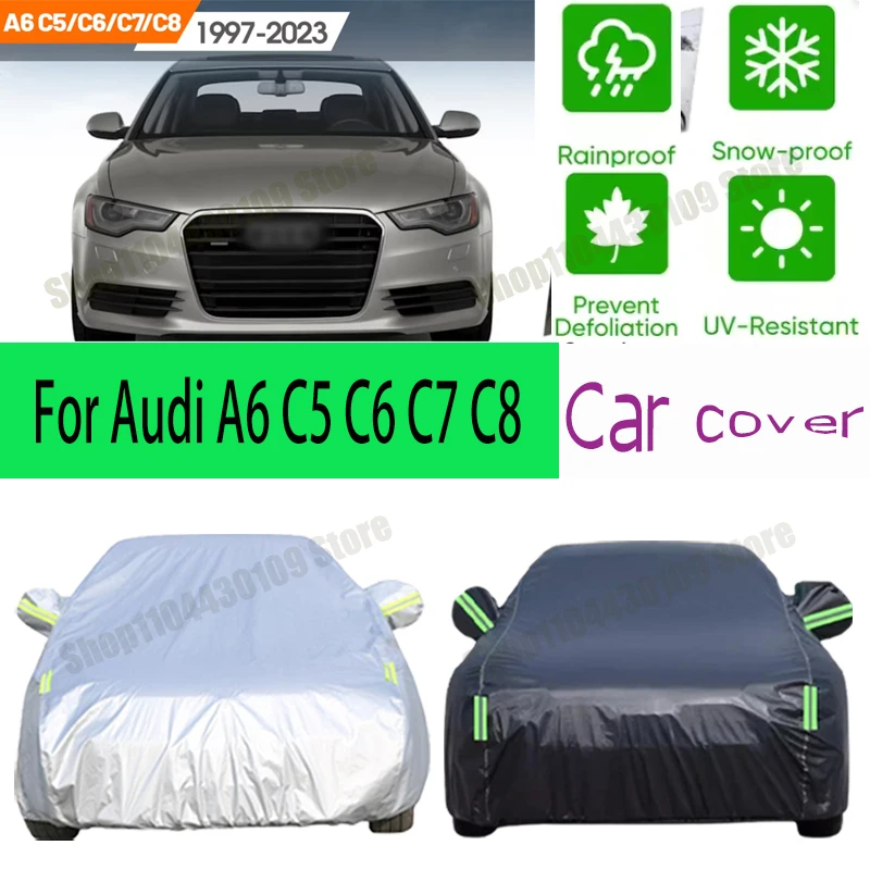

For Audi A6 C5 C6 C7 C8 1997-2023 Car Cover Sunshade UV-Protection Auto Cover Case Waterproof Dust-proof All Weather Outdoor
