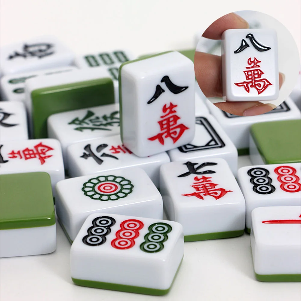 Mini Mahjong da viaggio portatile Set Mahjong da viaggio con scatola di immagazzinaggio Gioco da tavolo resistente alla caduta Giocattolo per riunioni di famiglia