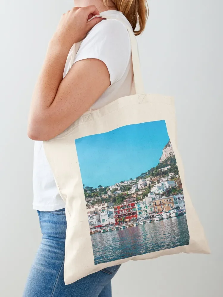 

Capri Coast Tote Bag supermarket folding bag Portable shopping bag Reusable bags cloth woman