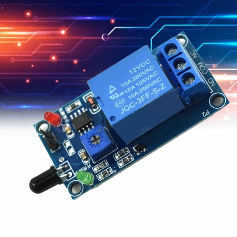 

DC 12V IR Flame Sensor 760~1100nm 60 Degree Detection Angle Fire Alarm Sensor Easy Wiring with Terminal Block Stable Performance