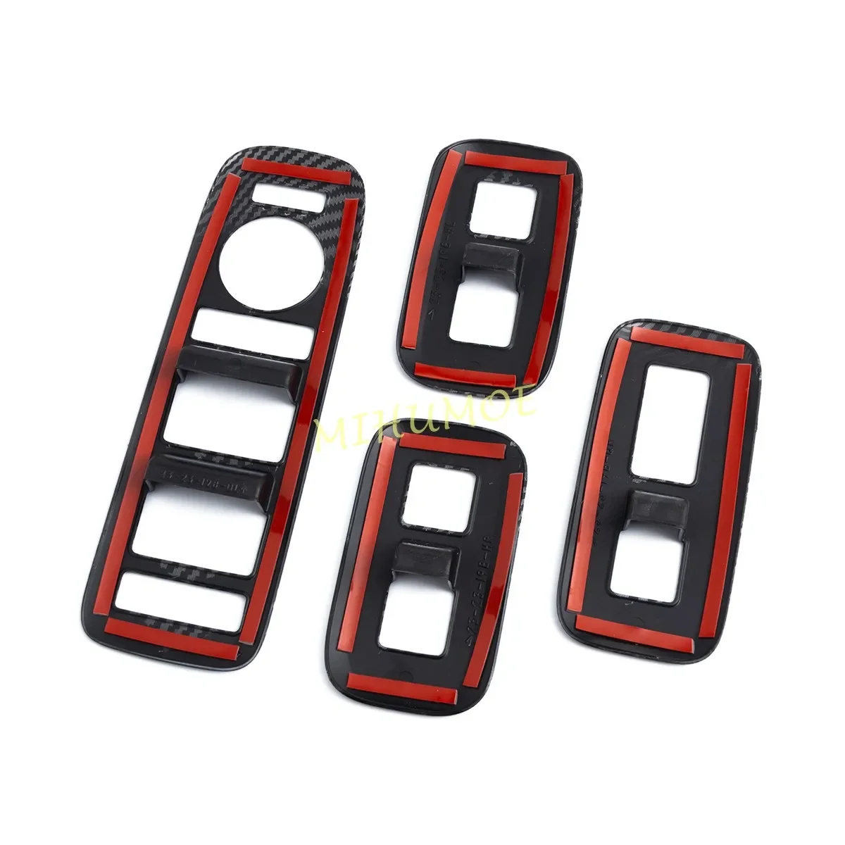 현대 싼타페 2024 2025용 카본 파이버 자동차 운전석 도어 윈도우 컨트롤 스위치 패널 커버 트림 4개