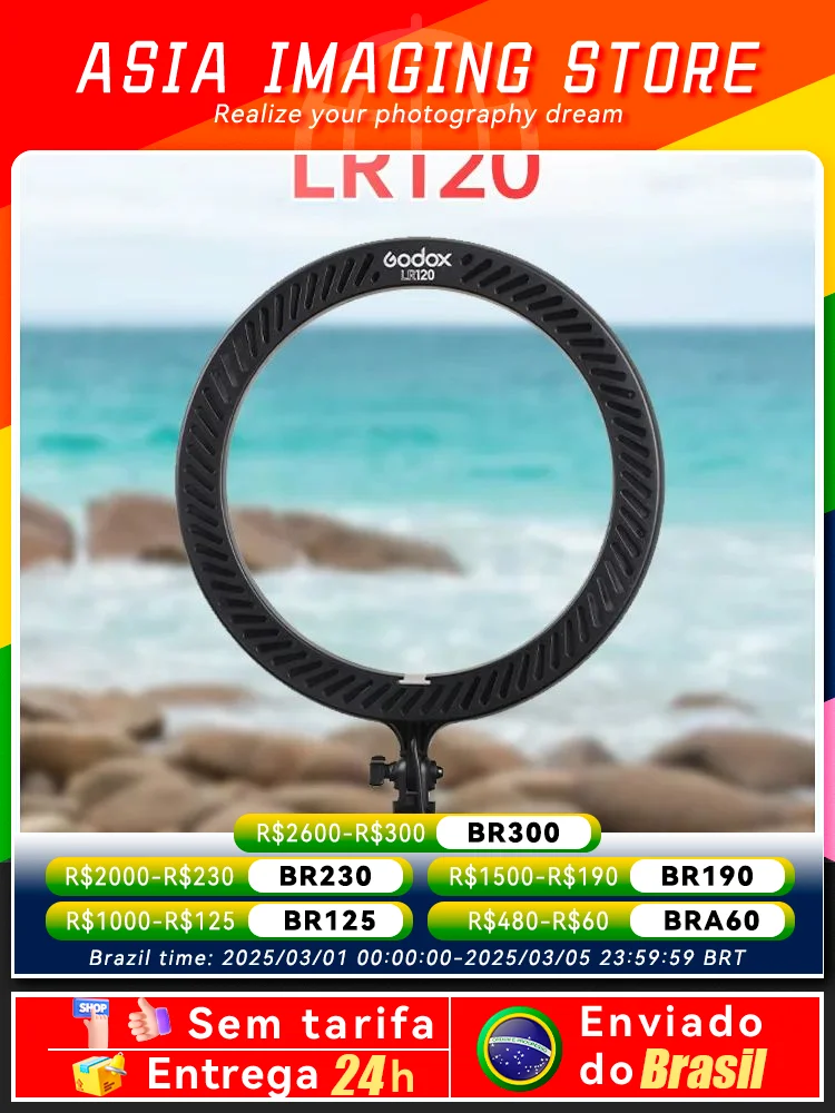 Godox LR120 LR150 LED Ring Light Annular Lamp Bi-color 3000K-6000K Ring Lamps for Video YouTube Ringlight Makeup Light