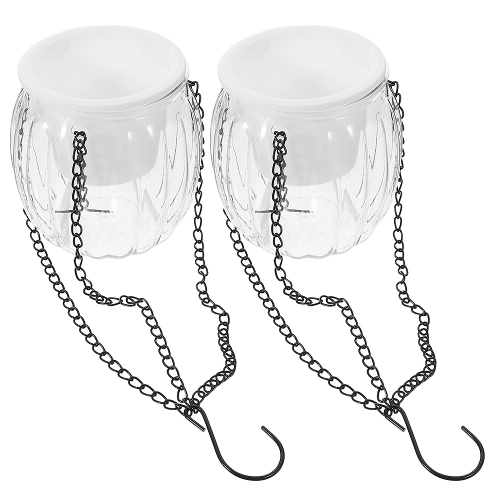 

2Pcs Indoor Outdoor Hanging Planter Clear Self Watering System Durable Plastic Planters Modern Home Garden Decoration