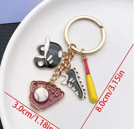 

Decorative Baseball Keychain and Ball Alloy Pendant for Backpacks Bags Sports Fans Party Favors Goodie Bag Fillers