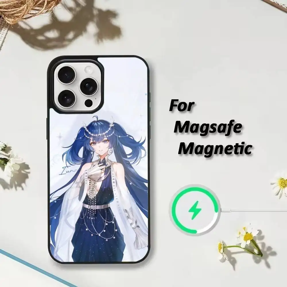 W-wuthering waves L-Iuno  Phone Case For iPhone 17,16,15,14,13,12,Plus,Pro,Max For Magsafe Magnetic Wireless Charge