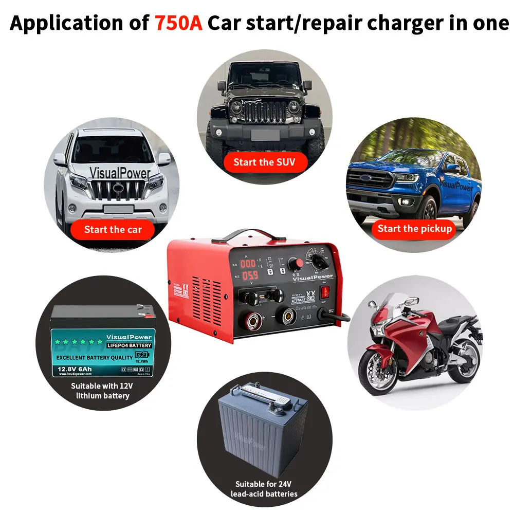 12V 24V Portable Car Battery Charger Jump Starter Booster Pack Power Bank Battery Jump Starter