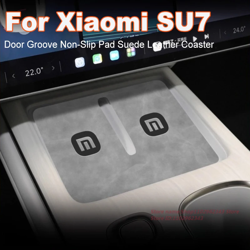 

For Xiaomi SU7 Anti-Slip Cup Mat Suede Leather Coaster for Car Interior Door Groove Slot Non-Slip Pad Car Interior Accessory