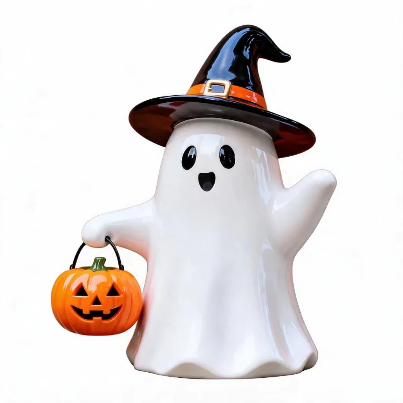 Ghost and Stone Carvings and Sculptures, Resin Statues, Outdoor Garden Sculptures, Festive Halloween Ornaments