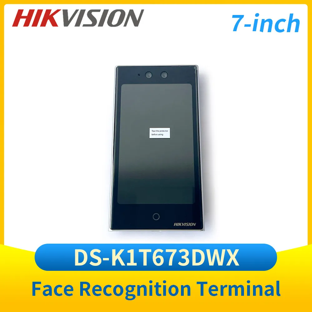 Hikvision-Controle de Acesso Terminal Porta Station, Interfone, WiFi Doorphone, Impressão Digital, Reconhecimento Facial, 7 polegadas, DS-K1T673DWX