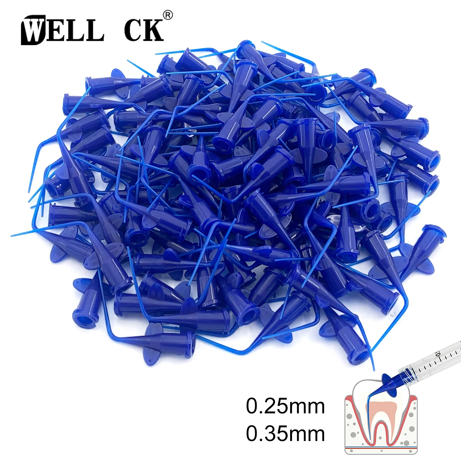 100pcs Dental Disposable Plastic Syringe Tip Endo Irrigation Disposable Needle Tip for Dental Injection Medicine Refill