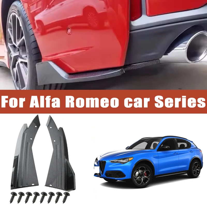 

2pcs Rear Bumper Spoiler Lip Splitter Diffuser Anti-Crash Winglet Car Mod For Alfa Romeo Giulia Stelvio 4C Giulietta Tonale 156