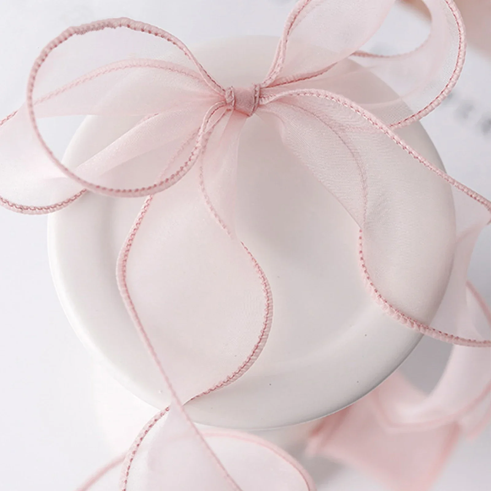 Ribbon Flower Fishtail Yarn Gift White Champagne Pink Gold Polyester Fiber Floral Bows For Flowers Bouquet Packaging Ribbons