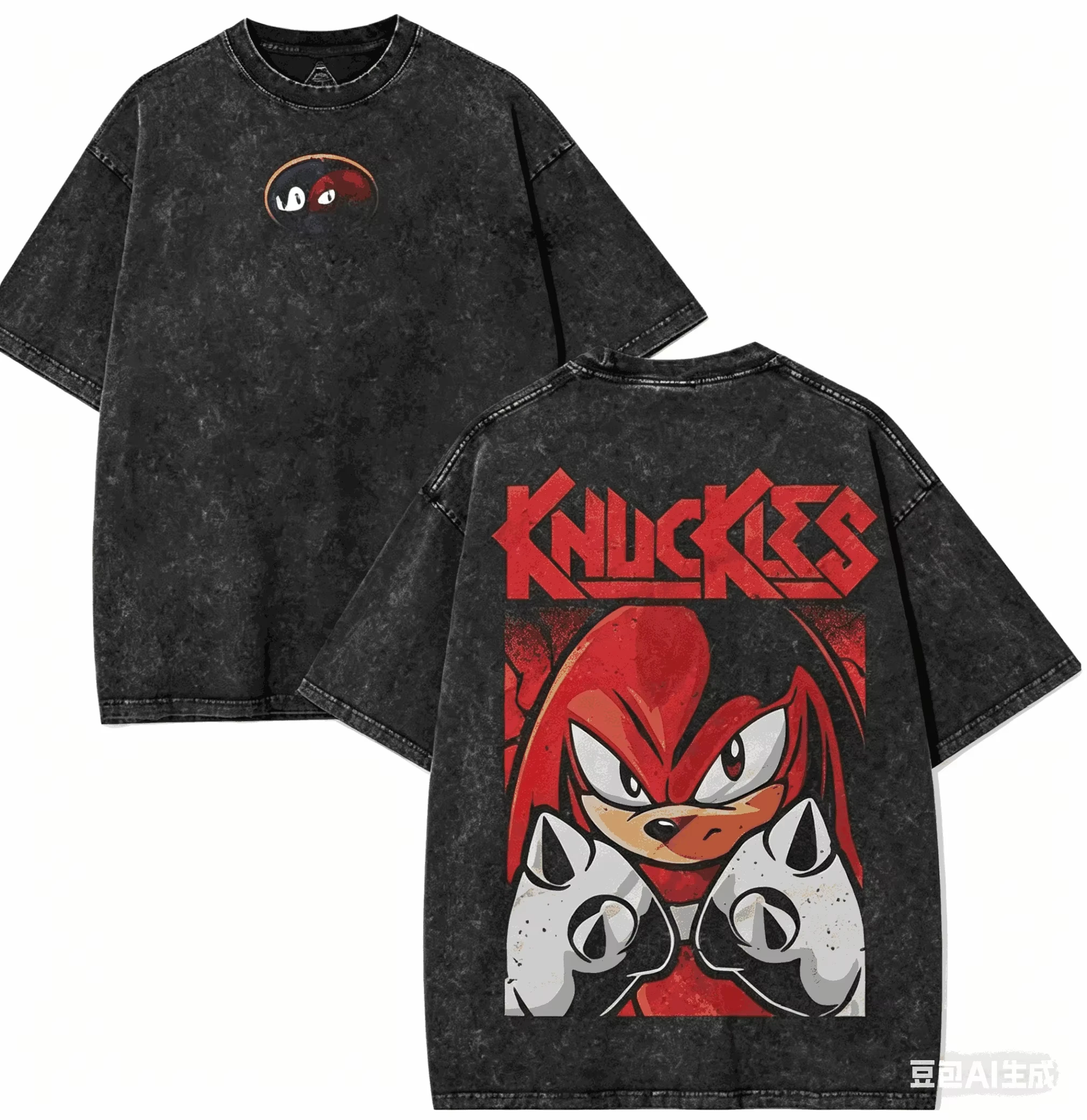Sonic The Hedgehog Washed T-shirt 2026 New Model Personality Clothes Shirt Year Round Clothing Retro Fashion Vintage Loose Soft