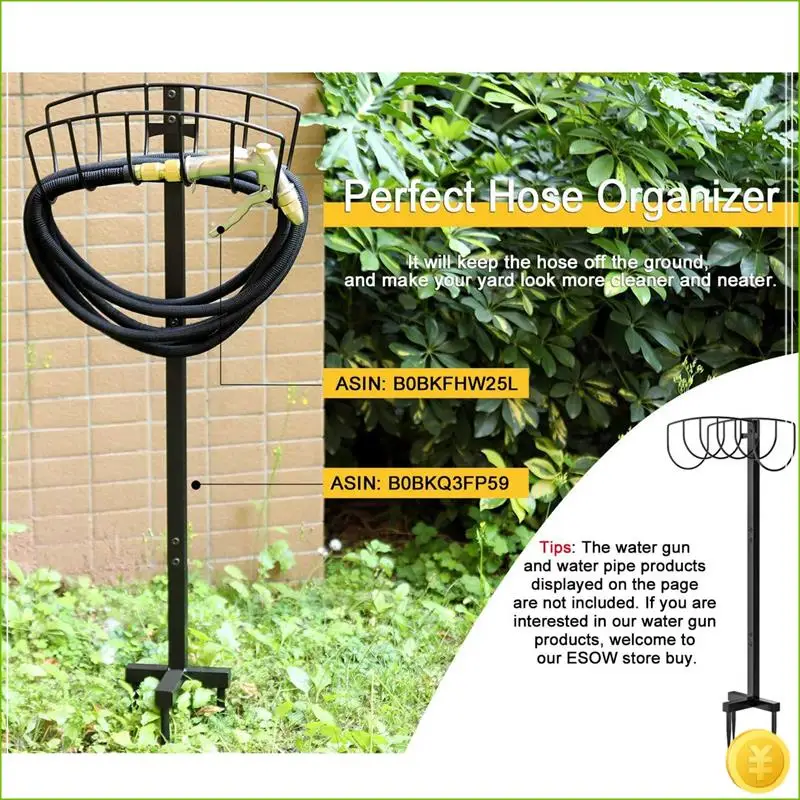 Detachable Hose Holder Stand Heavy Duty Metal Hose Hanger Garden Hose Holder Storage Hose Rack
