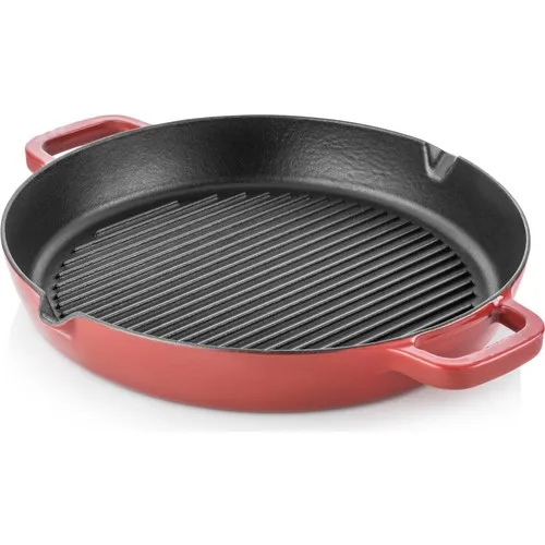 Taşev Caste Grill Pan Round Red 30 cm