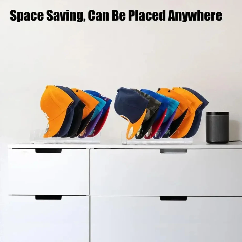 غطاء أكريليك شفاف تخزين عرض موقف غطاء منظم الرف حامل قبعة بيسبول منظمة التخزين رف أكريليك