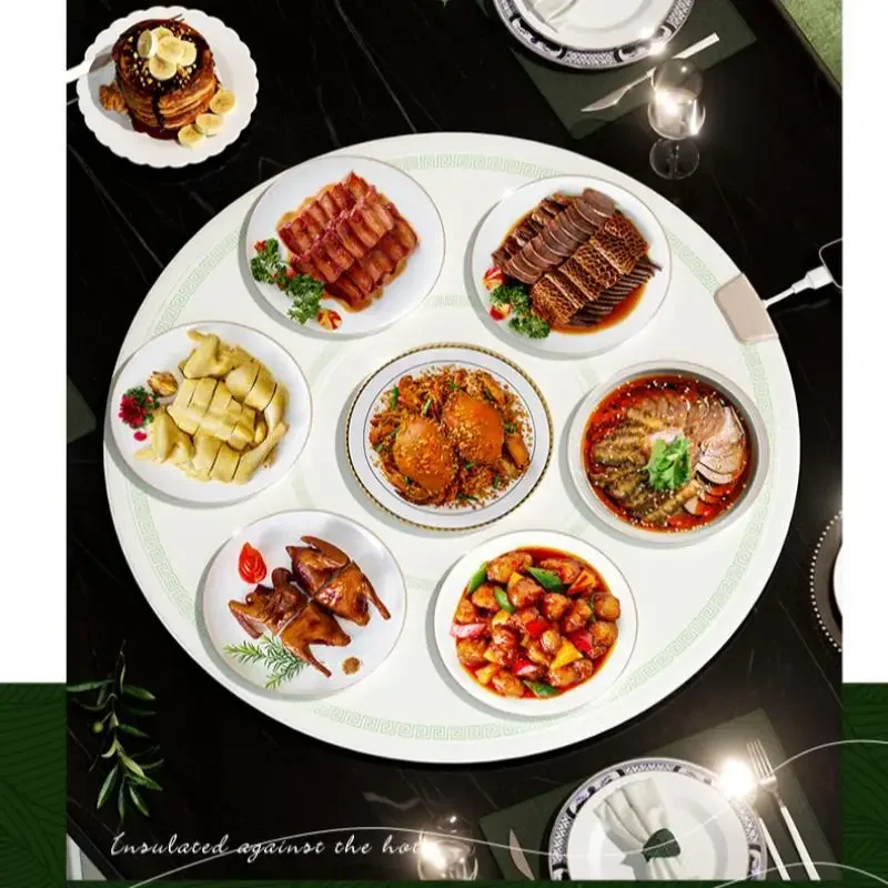 FDLAI-مسخّن طعام كهربائي ، سجادة تسخين ، لفافة ناعمة ، لوح عازل للطعام قابل للطي ، مدفئ متعدد الوظائف ، دائري ، يو دبليو ، V ، 68