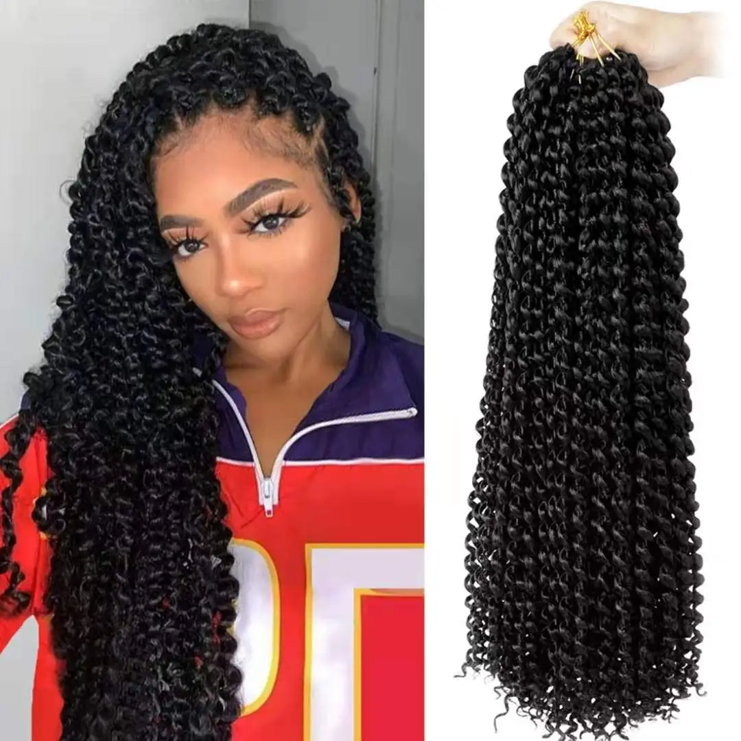 

Dream Like Passion Twist Hair Вязание крючком Косы Афро-завитки Наращивание косичек для чернокожих женщин Синтетические плетения волос 18 дюймов/22 пряди