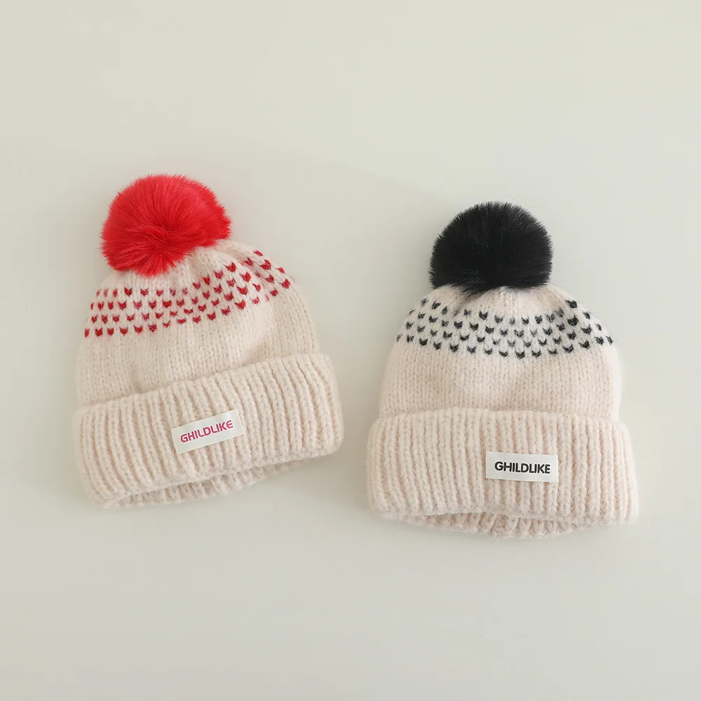 أطفال دافئ الخريف الشتاء محبوك قبعة الفتيات سميكة لينة يندبروف رشاقته قبعة الفتيان كابل قبعة الأطفال قبعات مقاومة للبرودة