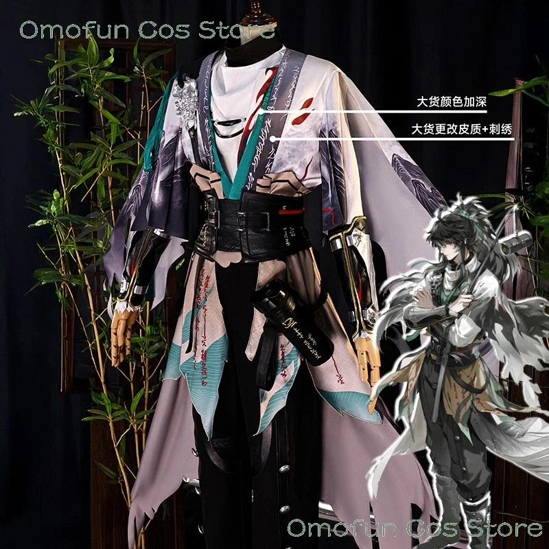 

ABC123Qiuyuan Wuwa Cosplay Costume Outfit Boots Wig Wuthering Waves Game Clothes Mens Halloween Roleplay Uniforms 3;b,6/k'5;