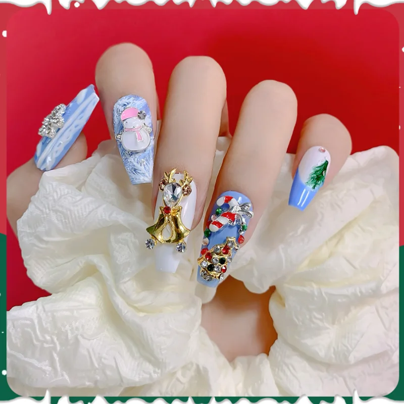 Neue Weihnachten Nagel Strass DIY Diamant Santa Claus Weihnachten Baum Glocke Legierung Nagel Schmuck Dekorationen Nagel Salon Kunst Werkzeuge