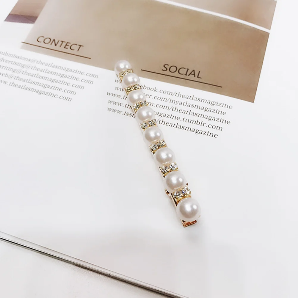 

3Pcs Pearl Hair Clips Rhinestone Barrette Vintage Elegant Headdress Creative Accessories for Women Girls Daily Party Meeting