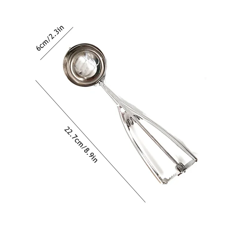 스테인리스 스틸 아이스크림 스쿱 스프링 핸들 으깬 감자 수박 볼 스쿱 아이스크림 몰드 홈 키친 액세서리 가젯