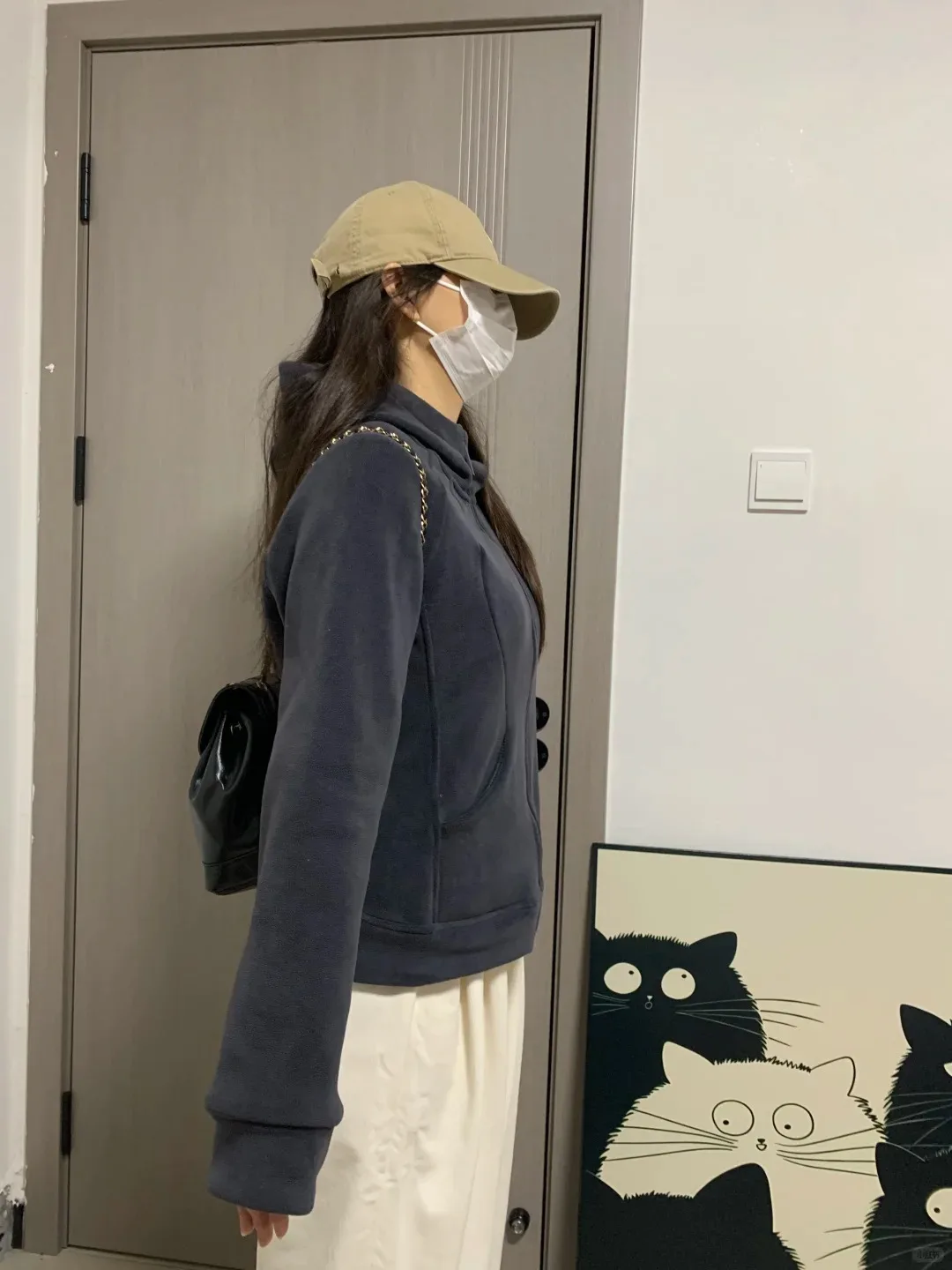 Sudadera de lana sin sombrero para mujer, Sudadera con capucha pesada para otoño, ropa para el centro, elegante, encantadora, con contraste de albaricoque Ins