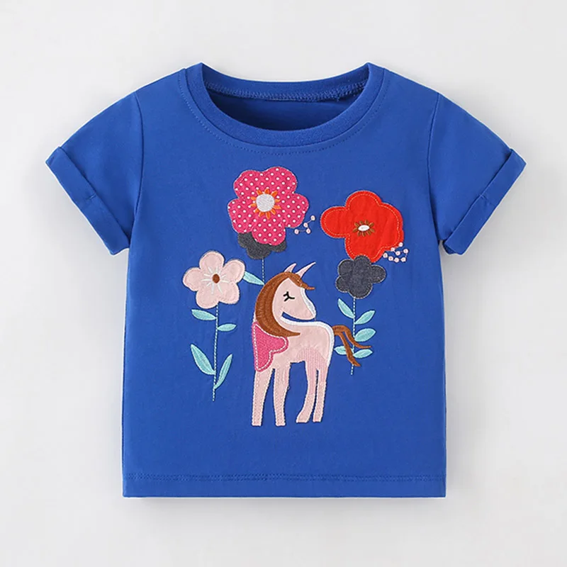 

Brand New Quality Tee Fashion 100% Cotton tshirt 2024 Summer Short-sleeve Cartoon Children Bebe Kids Baby Girls Clothes 1-7 Year