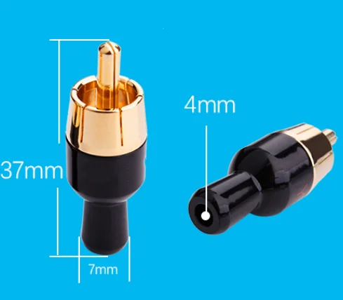 Gold plated rca lotus head plug AV audio signal cable professional speaker audio power amplifier connector