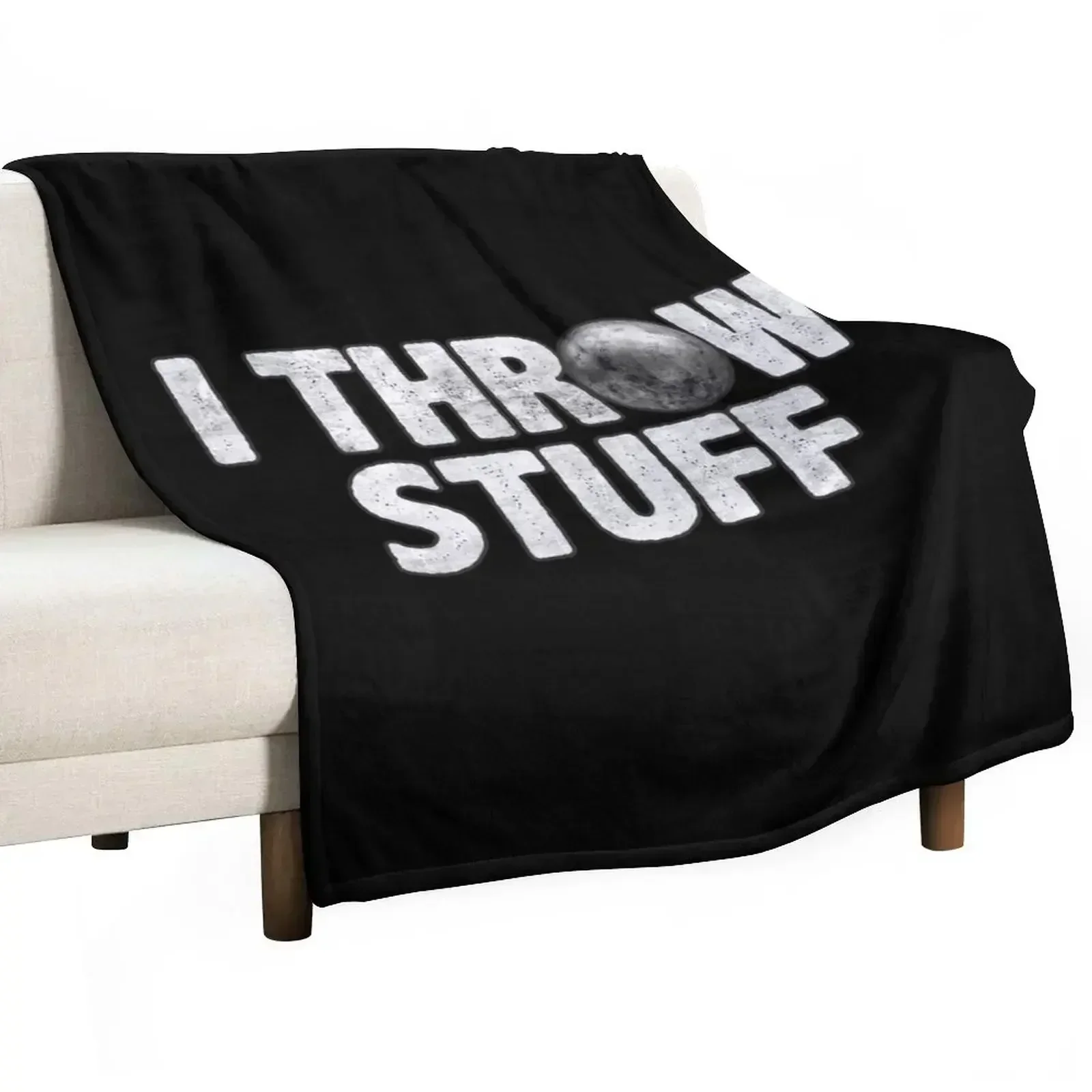 I Throw Stuff Shot Put Athlete Funny Throwing Lover Gift Throw Blanket Blankets For Bed wednesday Shaggy Blankets