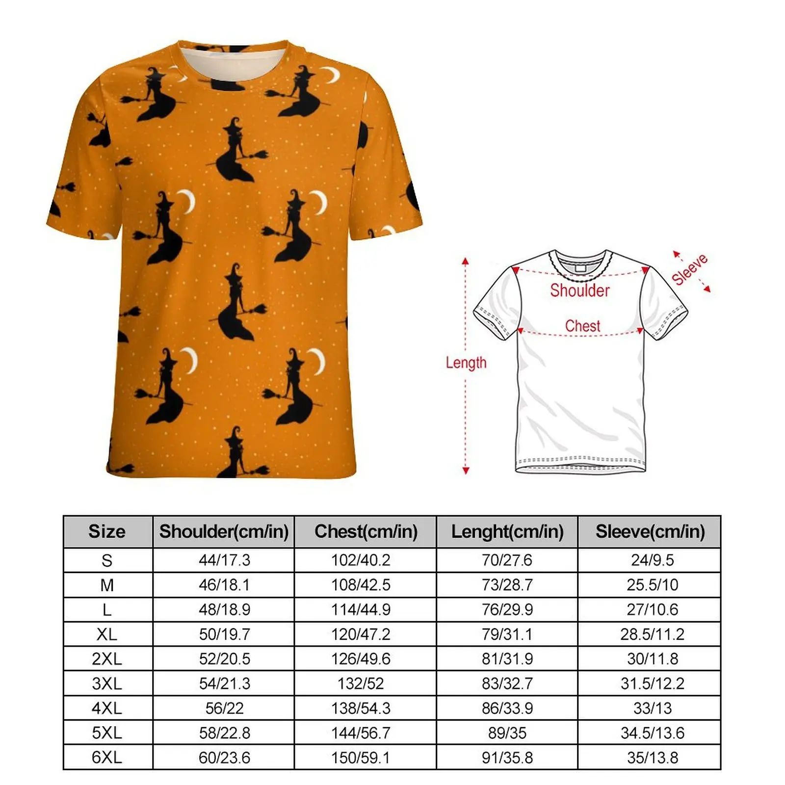 Men Creepy Witch Spooky T Shirt Halloween Print Novelty T Shirts Short Sleeve Graphic Tops Summer Funny Oversized Top Tees