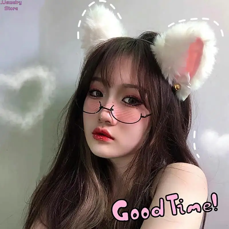 Cosplay Cute Cat Fox Fur Ear Hair Hoops Night Party Anime Lolita Hairband Fur Headbands Clip Ear Hair Band Girl Hair Accessories