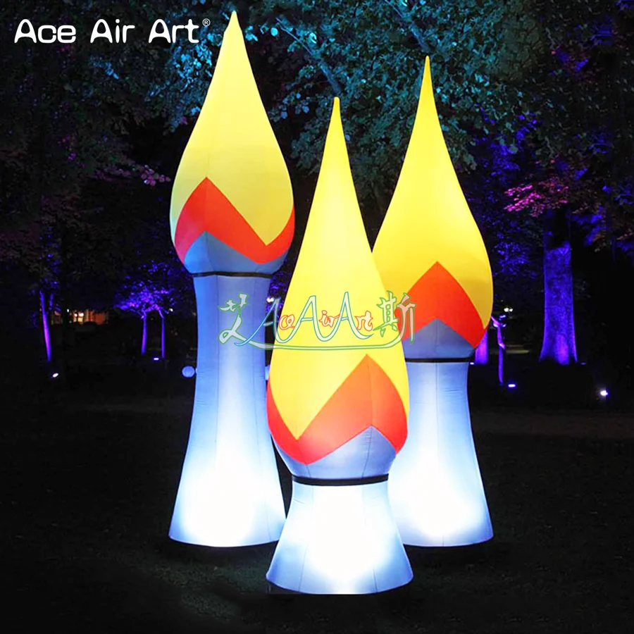 

Free Shipping Inflatable Yellow Flame With Colorful Lights For Club/Promotion/ Assembly Decoration Made By Ace Air Art