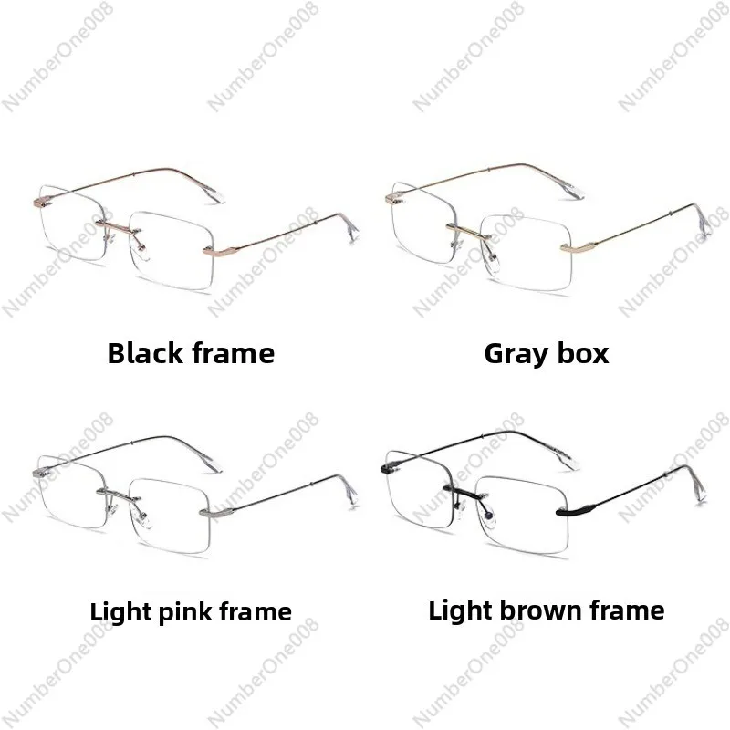 

Rimless Titanium Glasses for Women, Blue Light Blocking Ultra-Light Frames