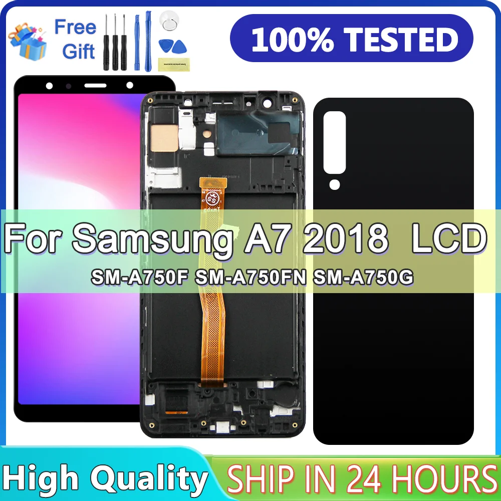 

Tested A750 lcd For Samsung A7 2018 SM-A750F A750FN A750G A750F LCD Display Touch Screen Digitizer Assembly Replace