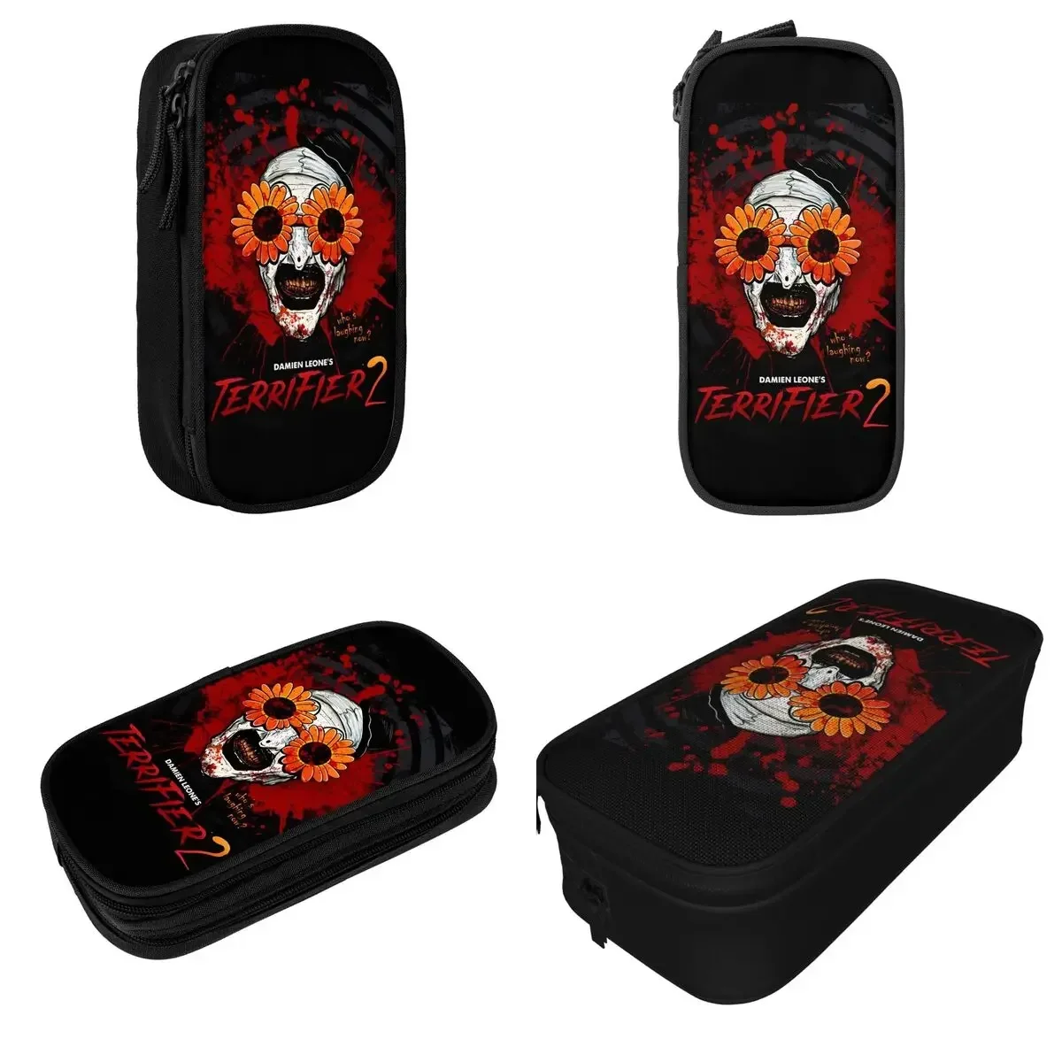 

Terrifier The Clown Movie Poster Pencil Cases Classic Pen Bags for Student Large Storage Students School Cosmetic Pencilcases