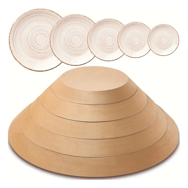 

ABJN-Round Slump Molds For Handbuilding 5Pcs Wooden Pottery Mold Set- Versatile Sizes Suitable For And Clay Crafting Pro