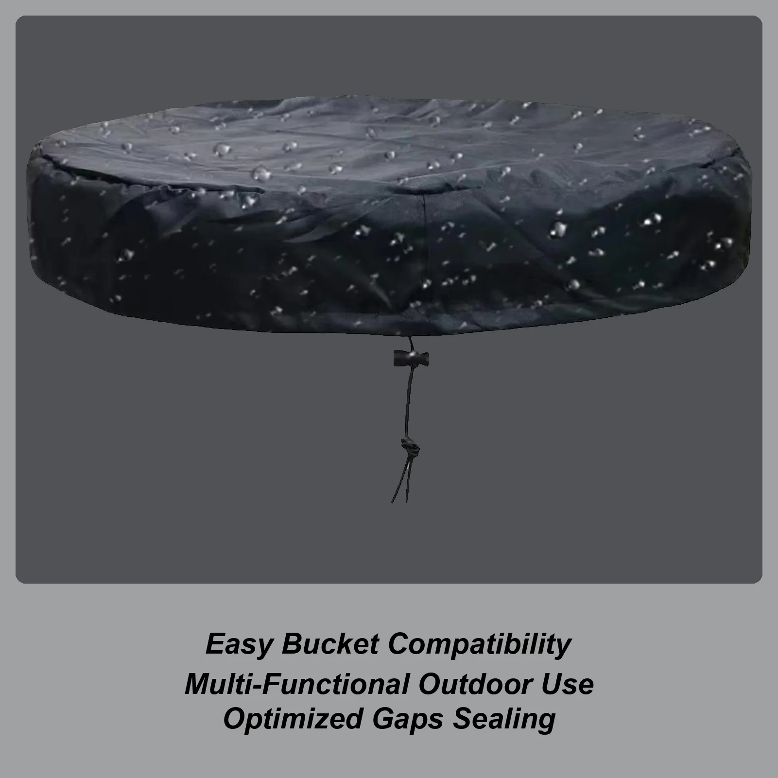 

Gallon Bucket Lid Cover Water Barrel Lid Cover With Adjustable Tension Cord All-Weather Protection Barrel Accessories For