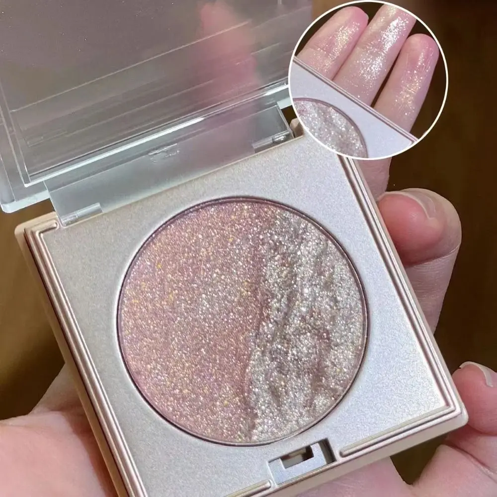 3D Embossed Highlighter Pó Paleta Maquiagem, contorno facial, Shimmer Água Luz Destaque Paleta, Iluminador Cosméticos, 2 cores